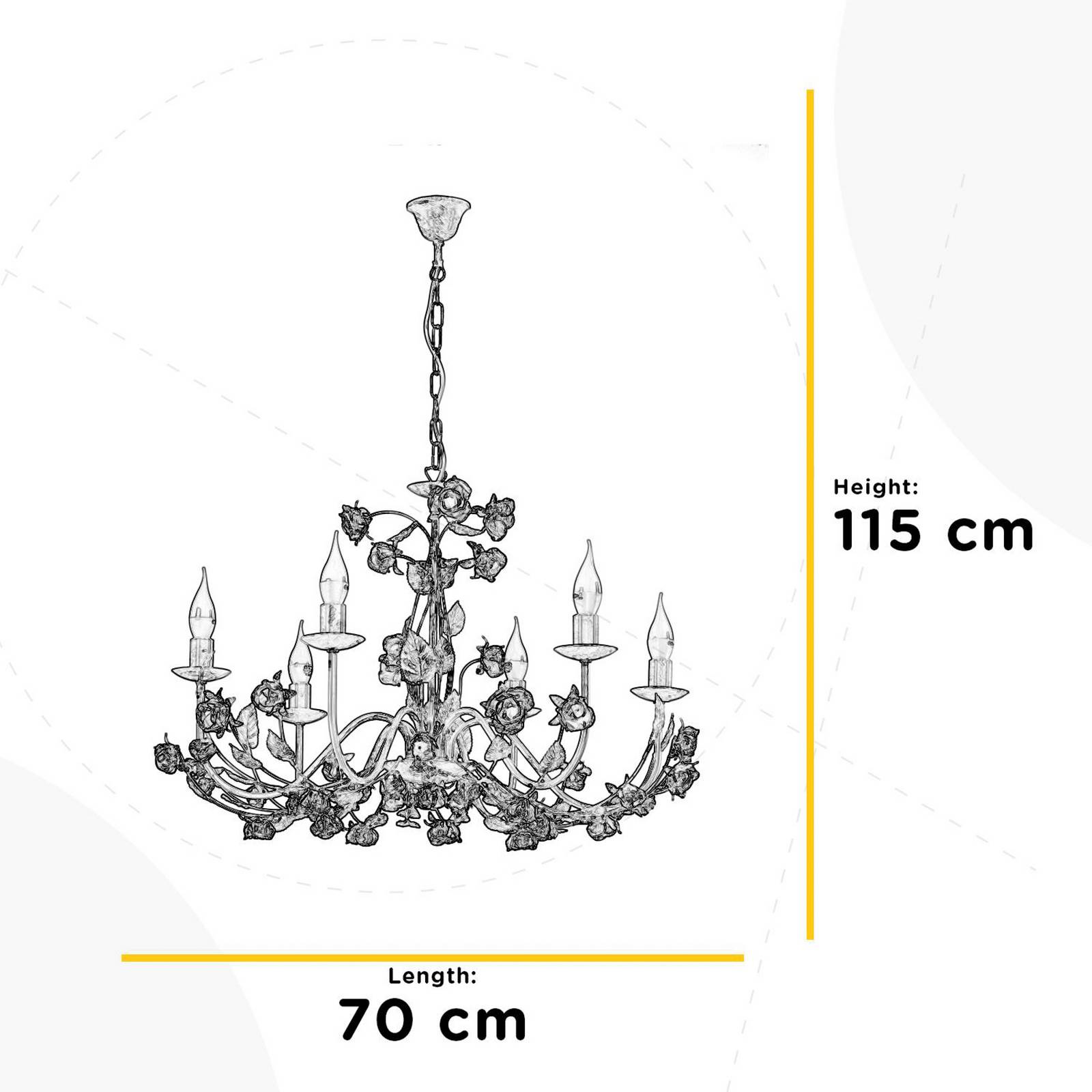 ONLI Kroonluchter Carolina, bronskleurig, 6-lamps, ijzer