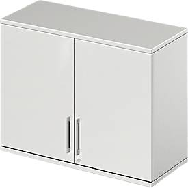 Schäfer Shop Genius Opzetkast TETRIS WOOD, 2 ordnerhoogten, B 1000 mm, afsluitbaar, lichtgrijs