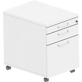 Verrijdbare lade BEXXSTAR, 1 afsluitbare lade voor keukengerei, 1 lade & 1 HR-lade, B 430 x D 600 x H 600 mm, wit