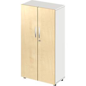 Schäfer Shop Select LOGIN kast, 4 dossierhoogtes, B 800 x D 420 x H 1514 mm, wit/mapeldoorn decor