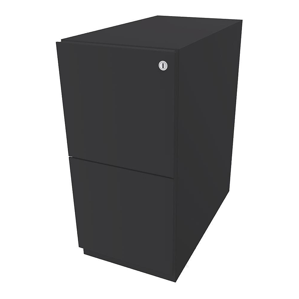 Bisley Verrijdbaar ladeblok Note™, met 2 hangmappenladen, h x b = 645 x 300 mm, antracietgrijs