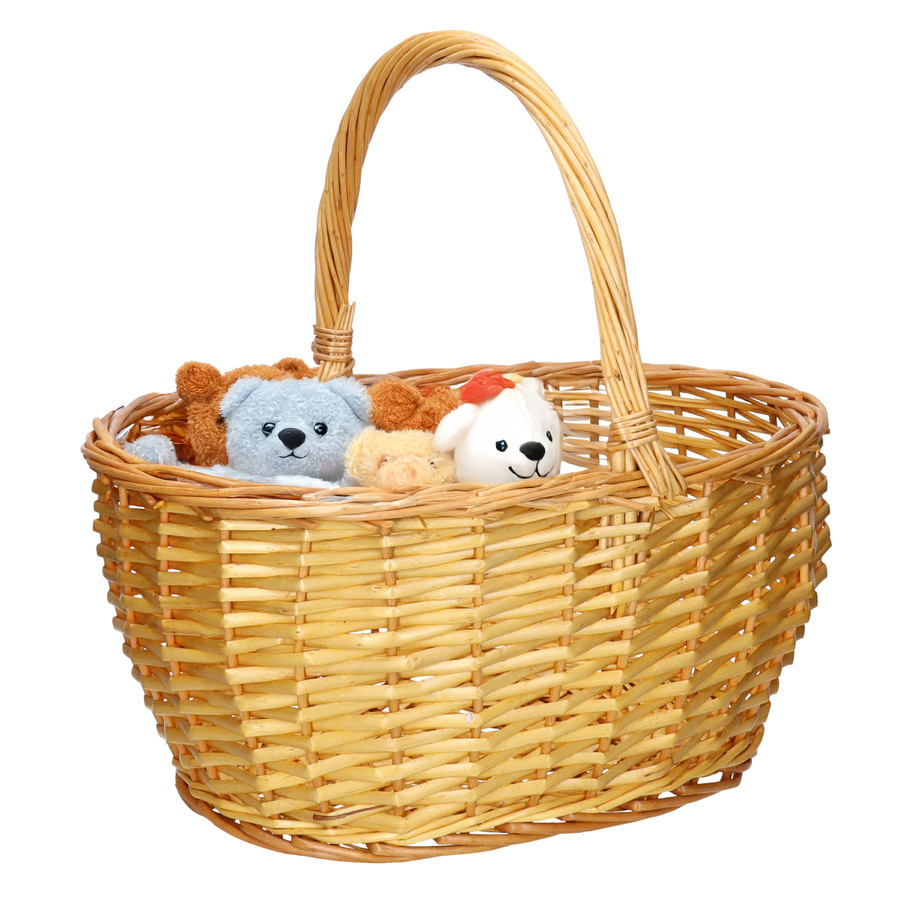 Picknickmand met hengsel - naturel - riet - x 31 x 21  -