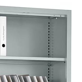 Legborden MS iCONOMY, inclusief houder, B 800 mm, 2 stuks, lichtgrijs