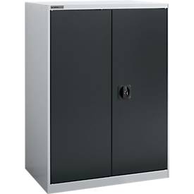 Schäfer Shop Select Draaideurkast  MS-i 12408, plaatstaal, B 800 x D 400 x H 1215 mm, 3 OH, aluminium wit/antraciet grijs, tot 150 kg