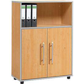 Schäfer Shop Select Schäfer Shop  Select Combikast Moxxo IQ, hout, 2 vleugeldeuren, 1 open vak, 3 ordnerhoogten, B 801 x D 362 x H 1115 mm, beukenpatroon