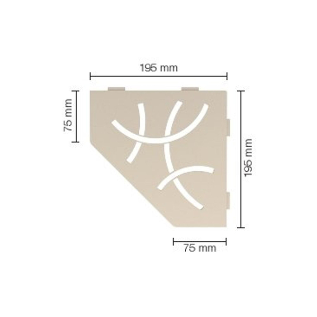 Schluter Shelf-E-S2 planchet - 19.5x19.5x0.5cm - inbouw - Driehoek - Perforatie: Curve - gecoat Ivoor ses2d6tsi
