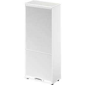 Schäfer Shop Genius Roldeurkast met verticale roldeur TETRIS WOOD, 4,5 ordnerhoogten, H 1910 mm, hoogte incl. glijders, wit