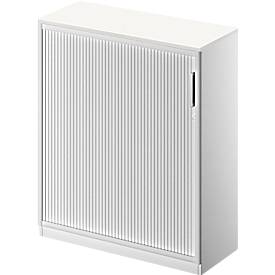 Schäfer Shop Genius Roldeurkast TETRIS SOLID, 3 ordnerhoogten, B 1000 mm, incl. 19 mm afdekplaat, wit/blank aluminium