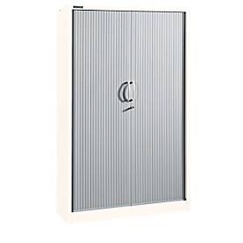 Schäfer Shop Select Roldeurkasten, 5 ordnerhoogten, B 1200 mm, wit/aluminum zilver