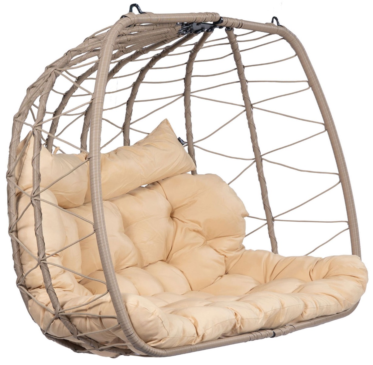 Tropilex 'Egg Duo' Taupe Hangstoel - 200 kg - Zwart - 