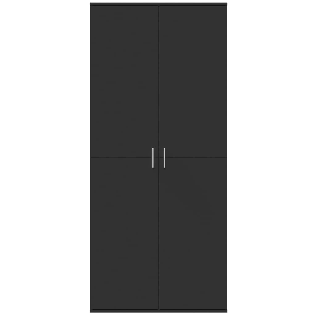 vidaXL Hoge kast 80x35x180 cm bewerkt hout zwart