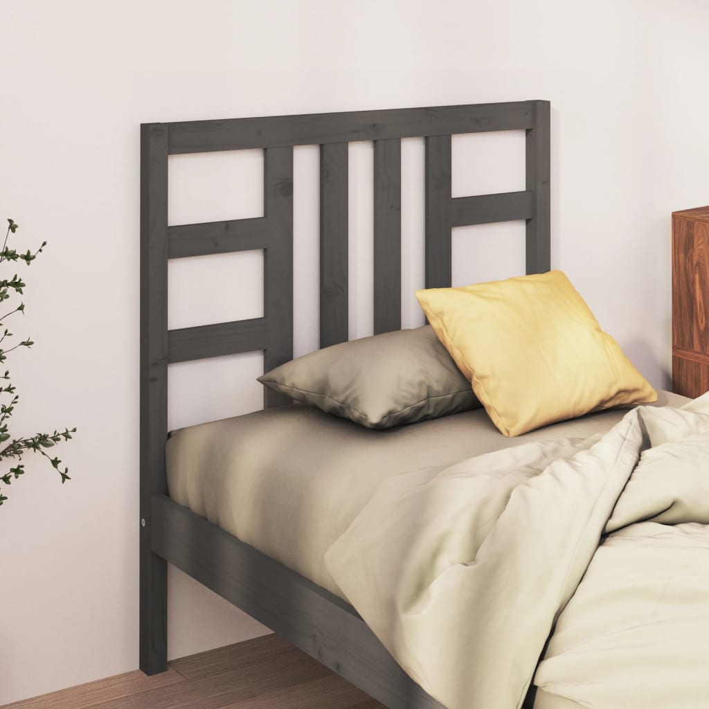 VidaXL Hoofdbord 96x4x100 cm massief grenenhout grijs