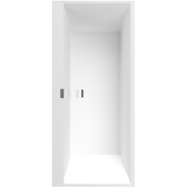 Villeroy & Boch Squaro Edge kunststof duobad quaryl rechthoekig 160x75x45cm incl. poten en afvoer-/overloopcombinatie mat wit ubq160sqe2dv-rw
