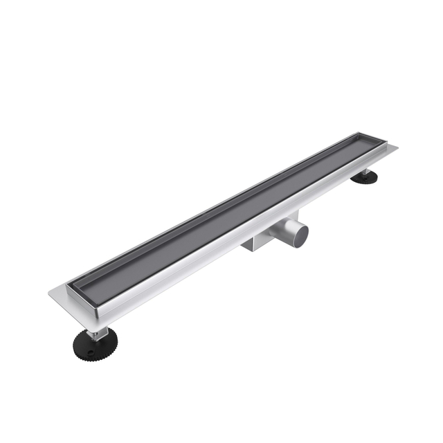 Fortifura Galeria douchegoot - 80cm - tegelrooster - vloerflens - Geborsteld Gunmetal PVD SW679910/SW1075296