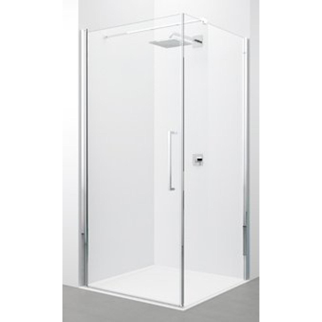 Novellini Young 2.0 FG zijwand 75/77x200cm voor G draaideur en 2GS vouwdeur chroom profiel met helder glas y2fg75-1k