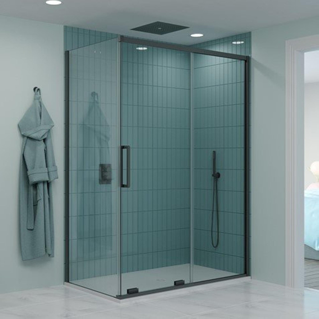 Crosswater Optix Zijpaneel - 80cm - voor schuifdeur - Leisteen OXSLSPTC0800