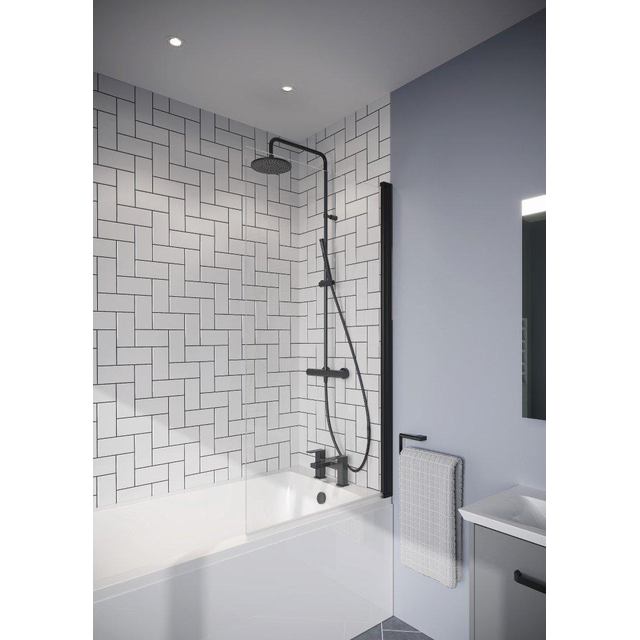 Crosswater Clear 6 Badwand - 80x150cm - Matt Black CABSBC0800