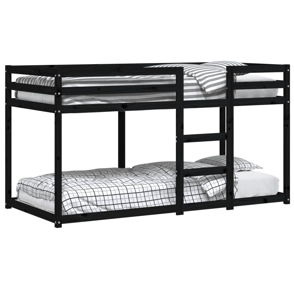 VidaXL Stapelbed 90x200 cm massief grenenhout zwart