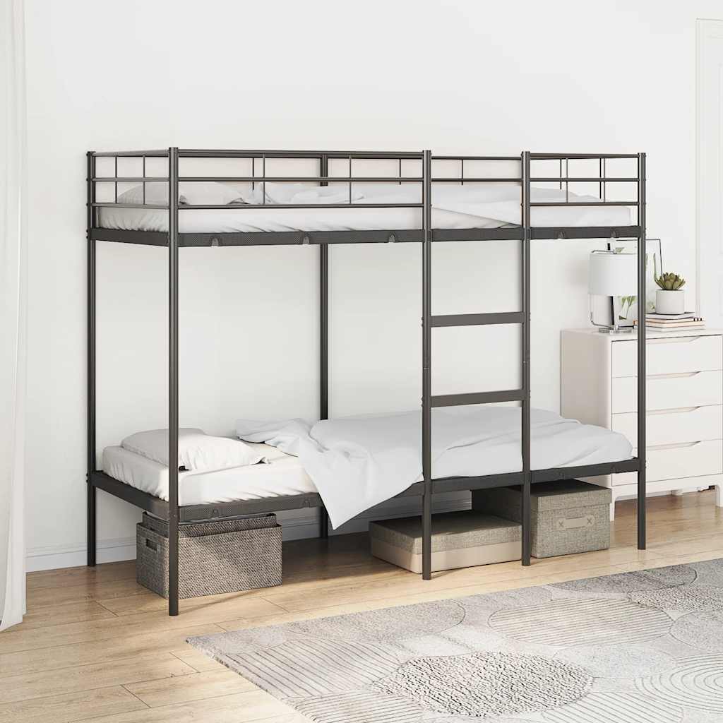 VidaXL Stapelbed zonder matras 75x190 cm staal zwart
