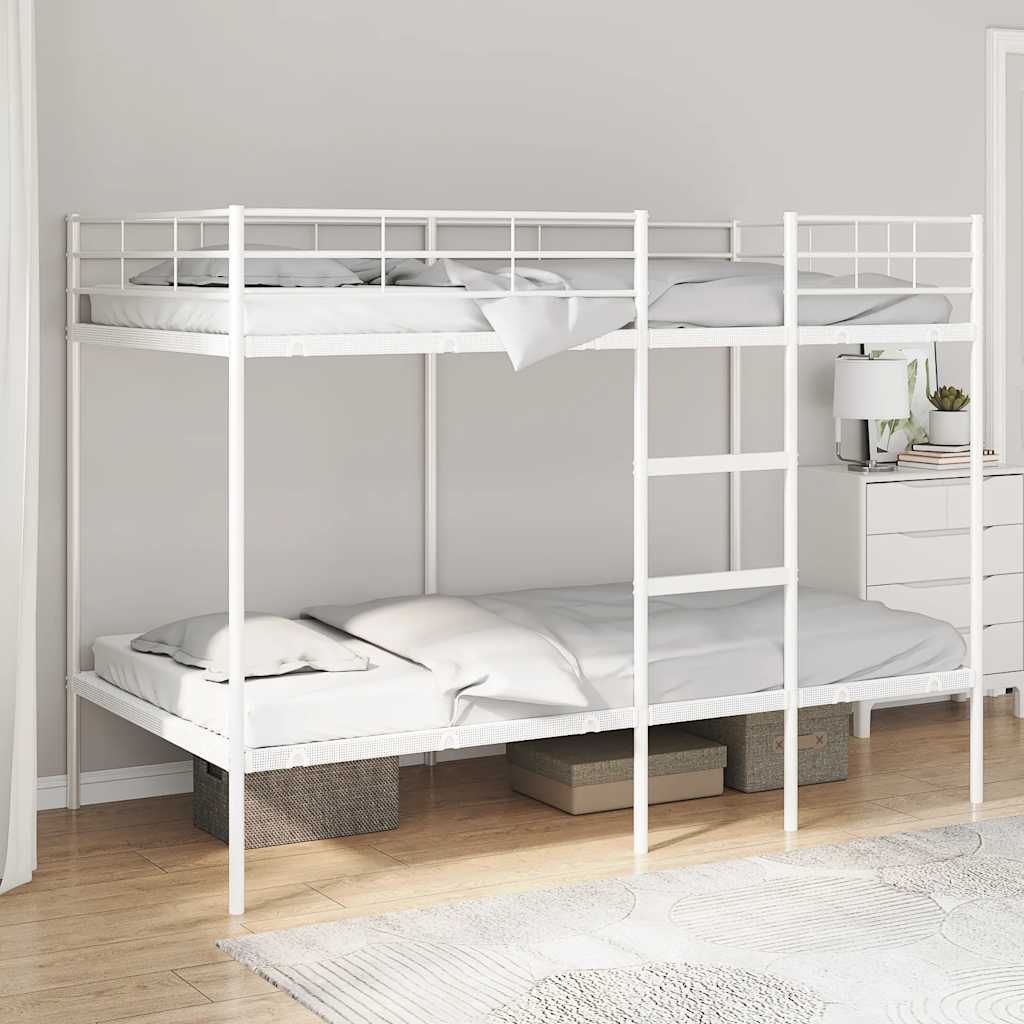 VidaXL Stapelbed zonder matras 100x200 cm staal wit
