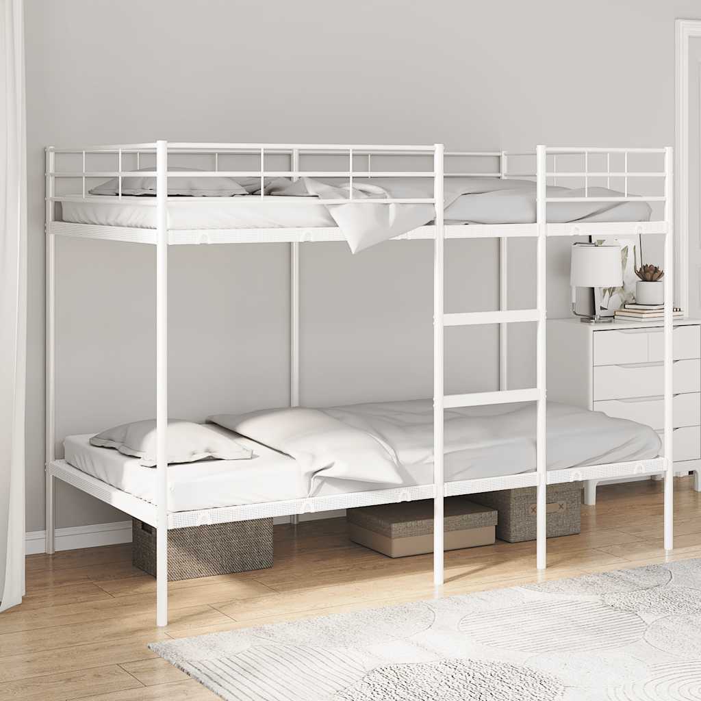 VidaXL Stapelbed zonder matras 107x203 cm staal wit