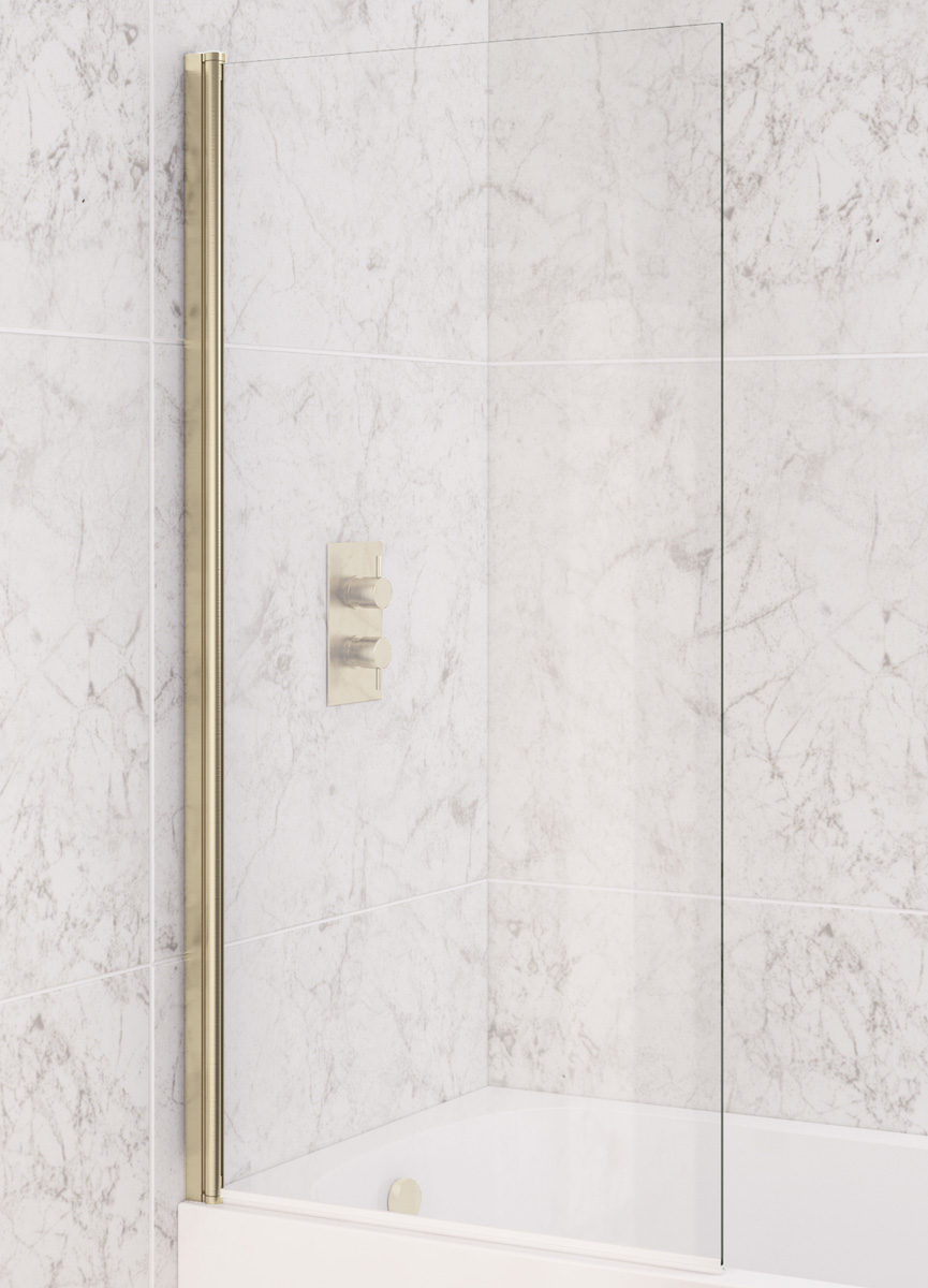 Eastbrook Designer badwand met rechte hoek 80x140cm messing geborsteld