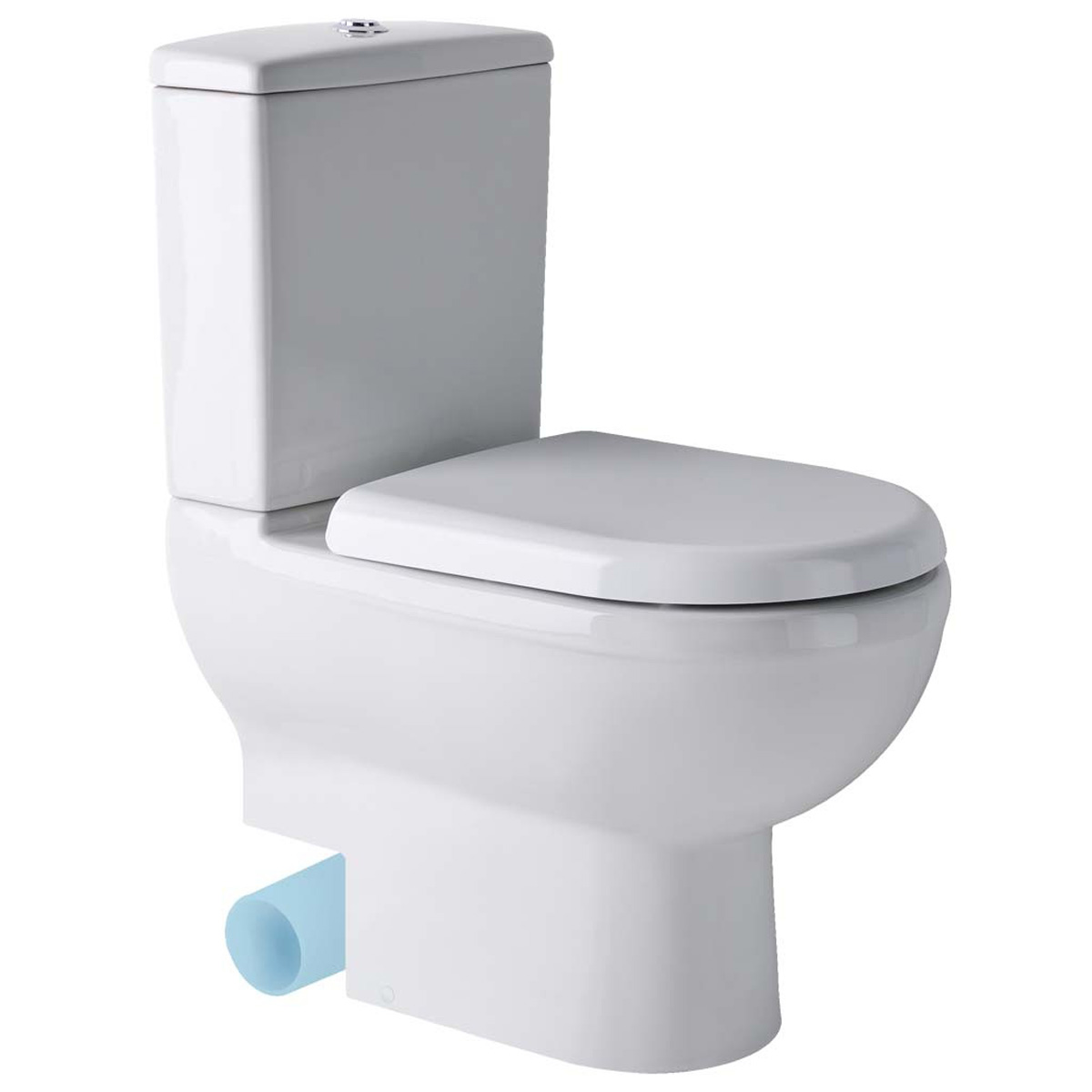 Eastbrook Dura toiletpot back to wall met aansluiting links wit glans