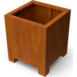 Geroba vierkante plantenbak op pootjes Artesa LF16 600x600x700mm - Cortenstaal