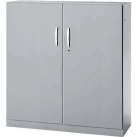 Kantoorkast, 3OH, afsluitbaar, met opliggende deuren, B 1200 mm, blank aluminium
