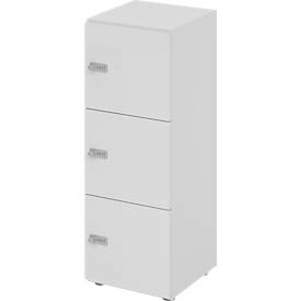Lockerkast Topas Line, 3 dossierhoogtes, 3 compartimenten, cijferslot, B 400 x D 420 x H 1100 mm, grijs/grijs