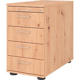 Onderkast Breno 13333, lade voor keukengerei, B 428 x D 800 x H 720-760 mm, spaanplaat, eiken