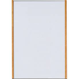 Moedel Leit- und Orientierungssysteme moedel wandbord LMH, DIN A3, staand formaat, frame van hout en aluminium, zelfklevend of schroefbevestiging, B 308,5 x H 422,5 mm, zilver/eiken