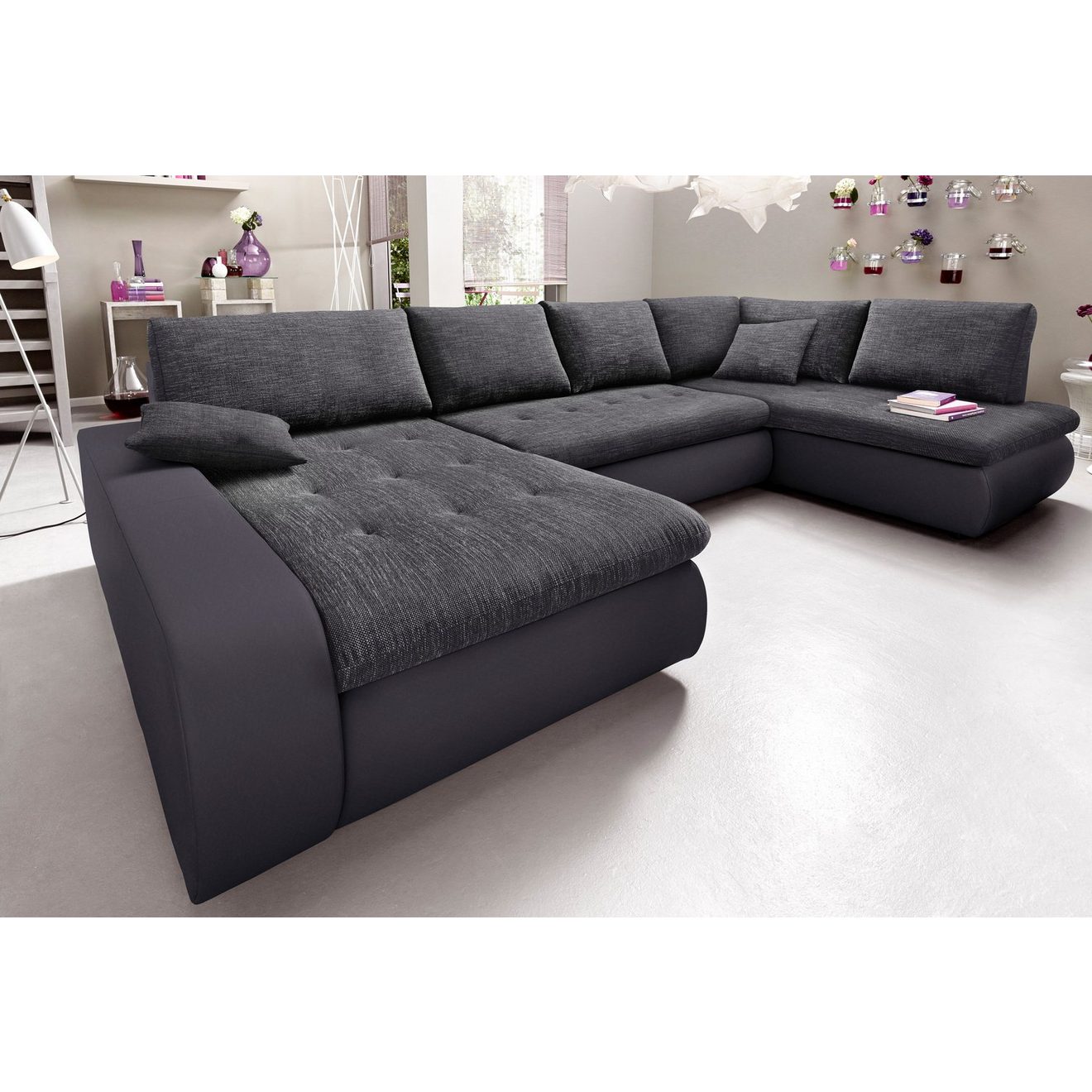 TRENDMANUFAKTUR Zithoek Indie, geweldig zitcomfort, uitgebreide detailafwerking, U-vorm
