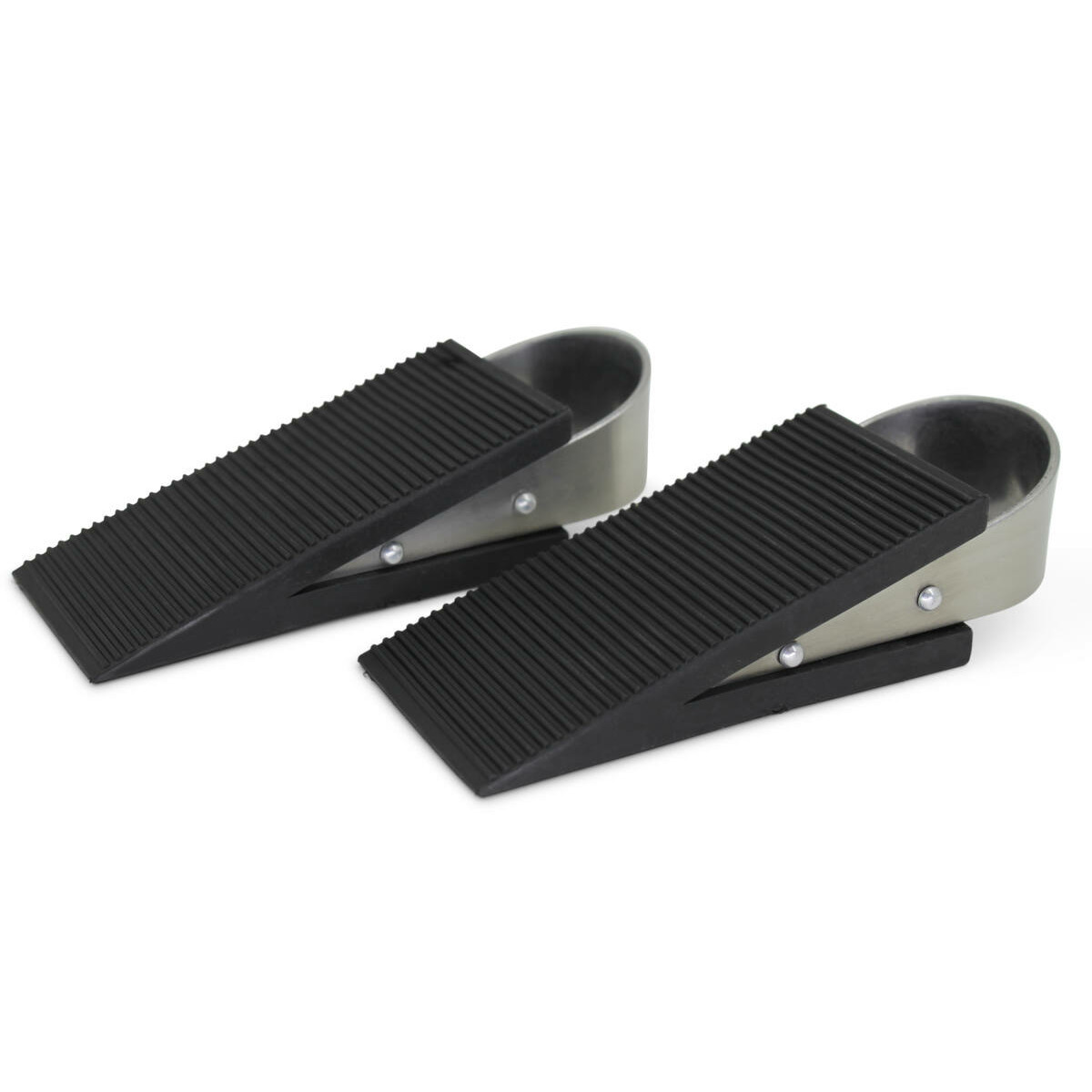 Benson Deurstopwiggen - 2x - zwart - rubber - 13x5x3 cm - deurstopper -