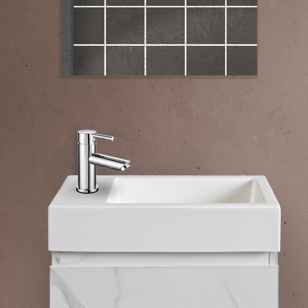 SaniGoods Mika fontein marmer met kraangat 40x22.5x10cm wit
