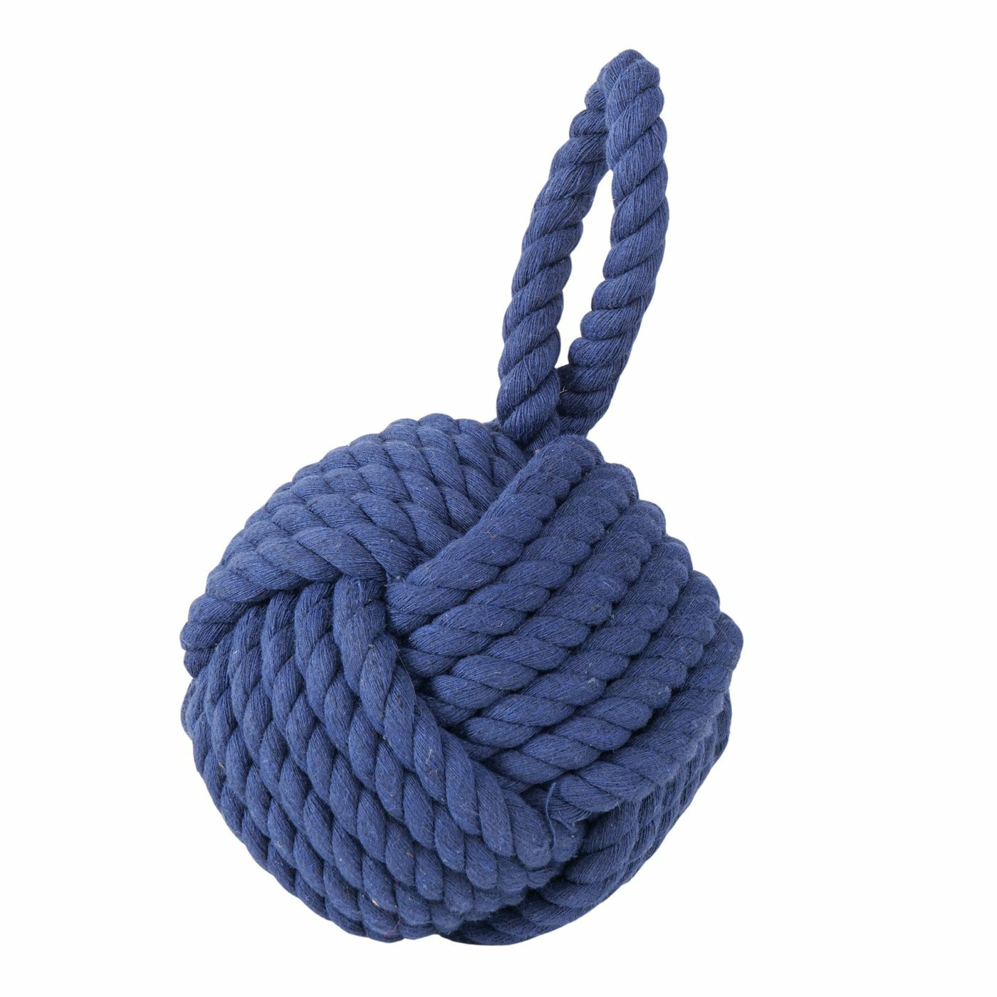 Boltze Deurstopper knoop - 1.2 kilo - blauw - jute - 23 x 15 cm -