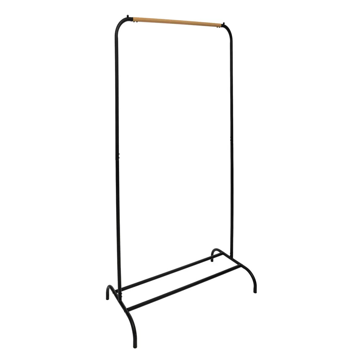 5five Kledingrek Artemis met enkele hang stang - metaal - zwart/naturel - 82 x x 151 cm -