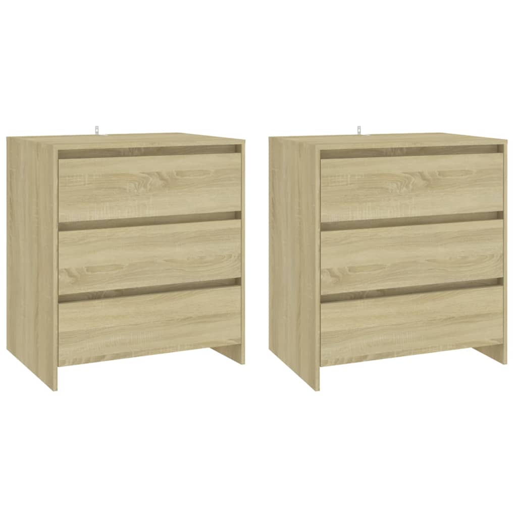 vidaXL 3 st Dressoirs bewerkt hout sonoma eikenkleurig