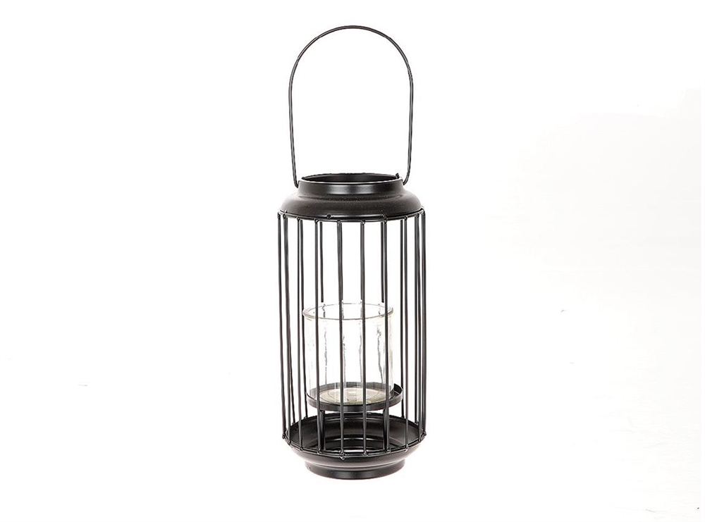 HBX Natural Living Lantaarn ijzer dia13x28,5cm zwart