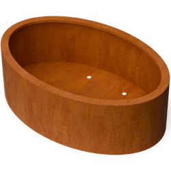 Geroba Ovalu plantenbak ovaal met bodem BC1 1200x800x400mm - Cortenstaal