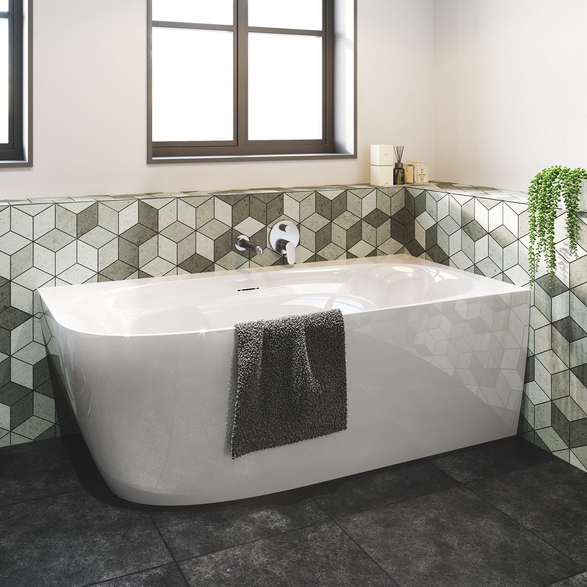 SaniGoods Masala hoekbad links 170x80cm wit glans