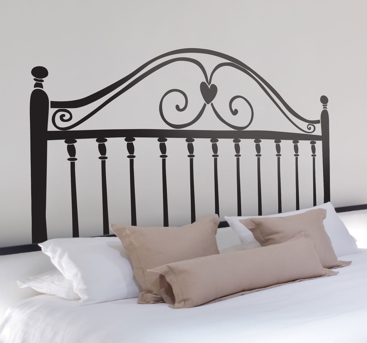 Tenstickers Sticker hoofdeinde bed smeedijzer hart