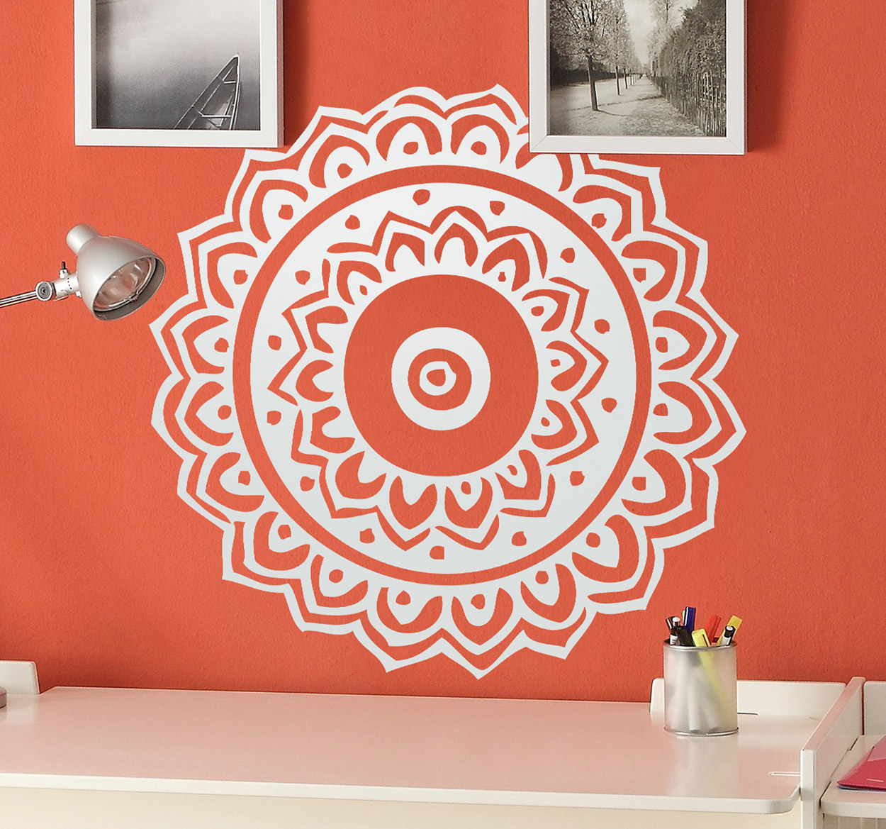 Tenstickers Muursticker Indische bloemen