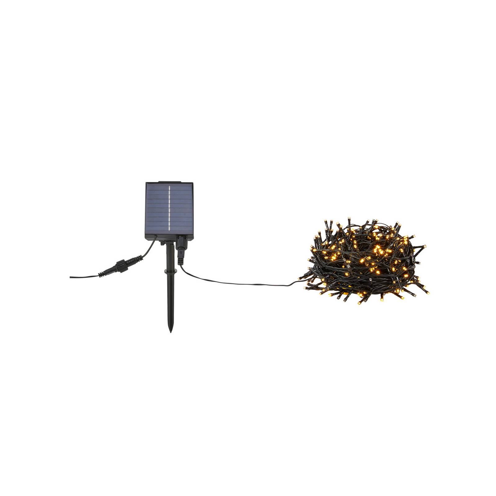 Markslöjd Lichtketting Suno, zwart, zonne-energie, USB, 300 lampjes, IP44