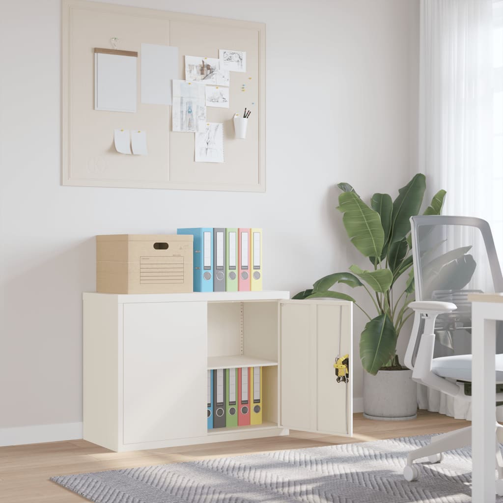 VidaXL Archiefkast 90x40x70 cm staal wit