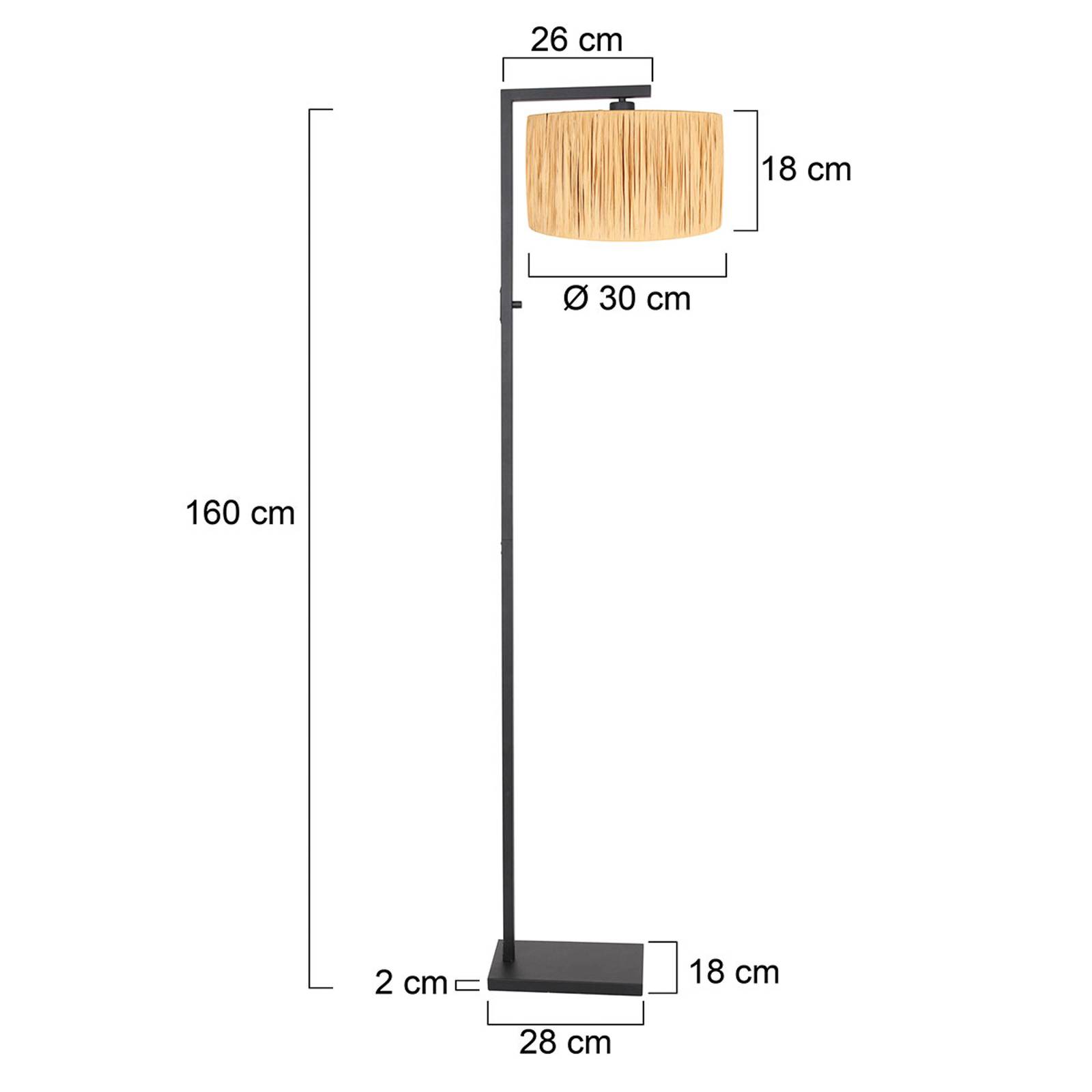 Steinhauer Vloerlamp Stang, Natur vlechtwerk