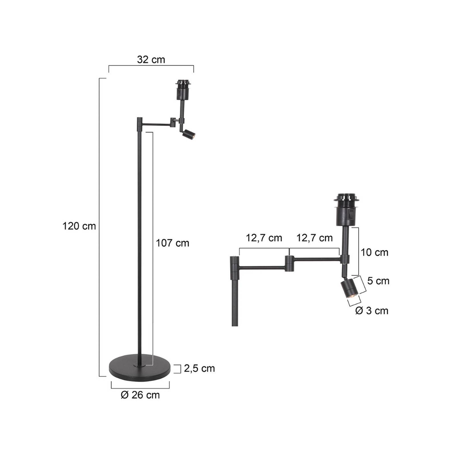 Steinhauer Stang vloerlamp, LED leeslampje, zwart/naturel vlechtwerk