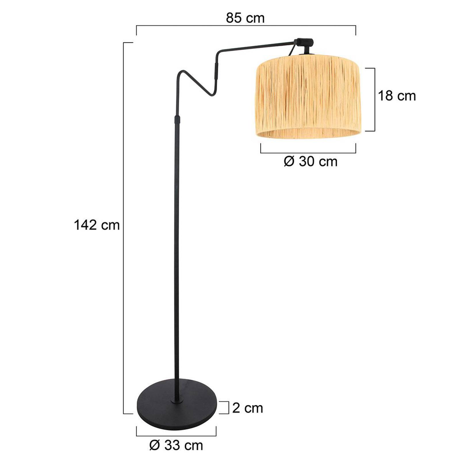 Steinhauer Vloerlamp Linstrom, metaal, gras, zwart, beige
