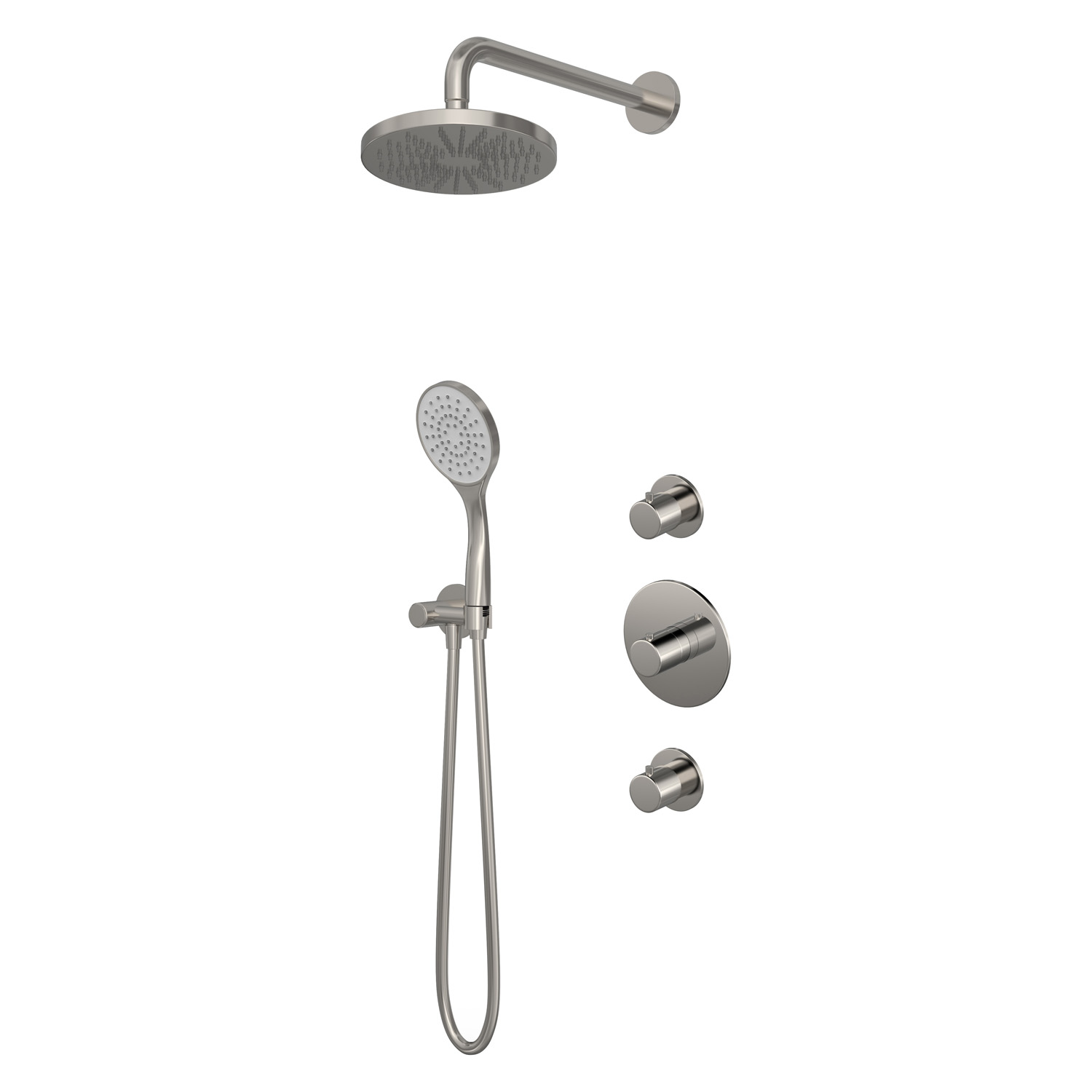Hotbath Buddy IBS12 inbouw regendouche 20cm met 15cm plafondbuis geborsteld nikkel