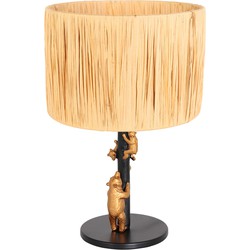 Steinhauer Tafellamp Animaux beren zwart met strokleurige kap 3714ZW